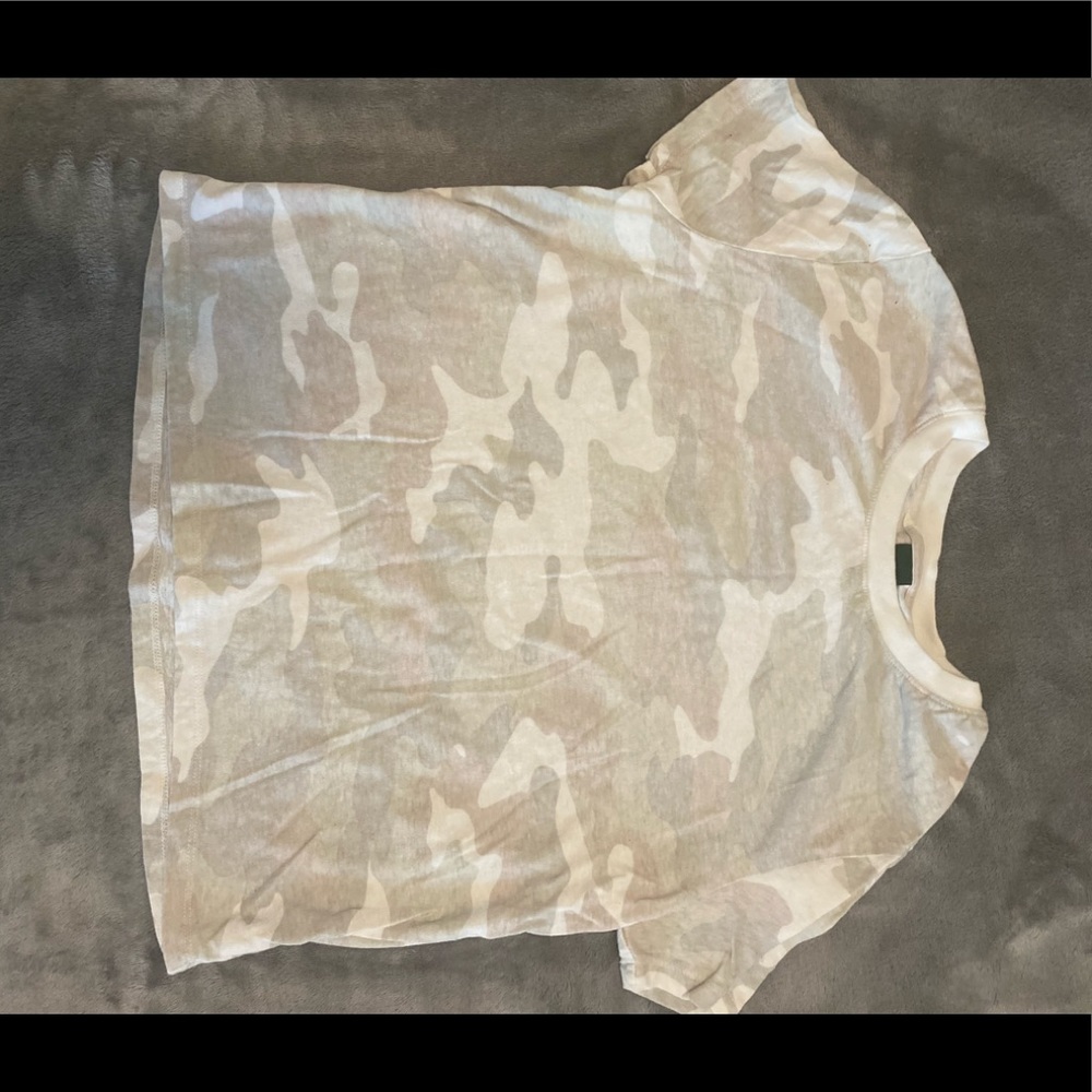 Grey and cream camouflage t-shirt. Price negotiable